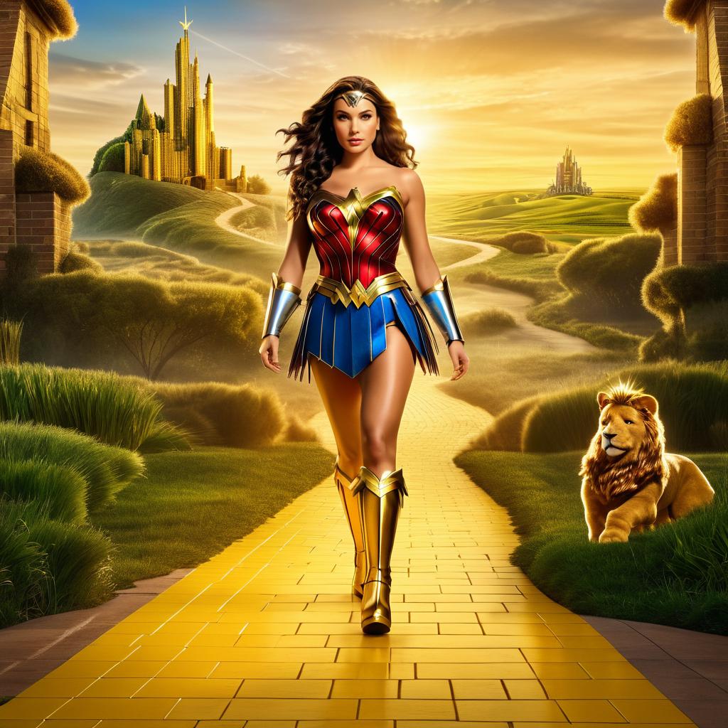 Wonder Woman Reimagined as Cowardly Lion