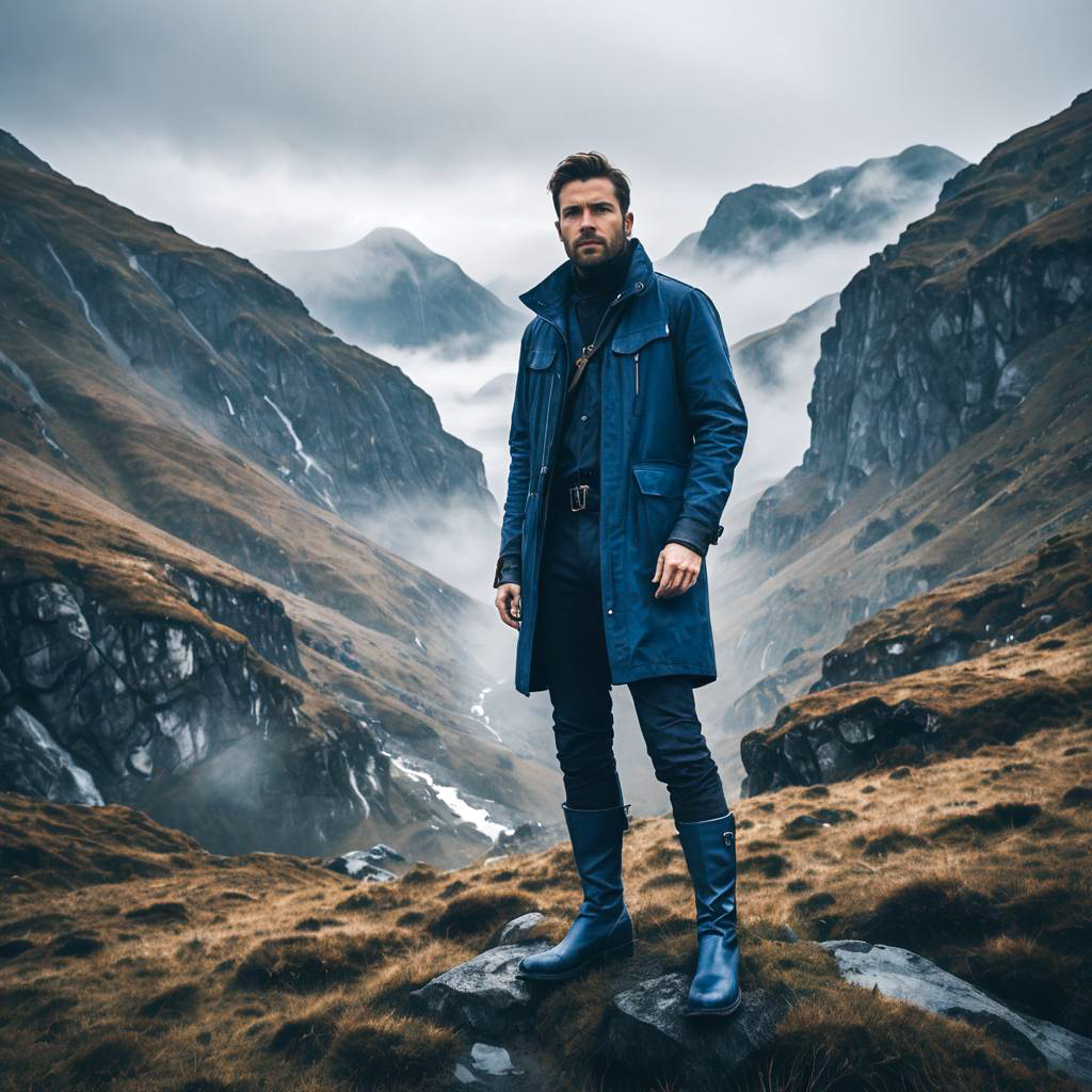 Adventurous Man in Misty Mountain Boots