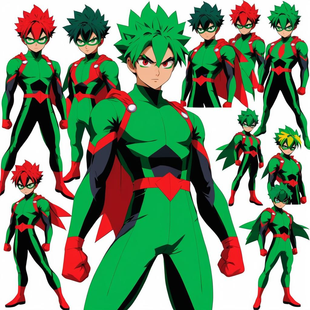 Dynamic Shonen Superhero Character Designs