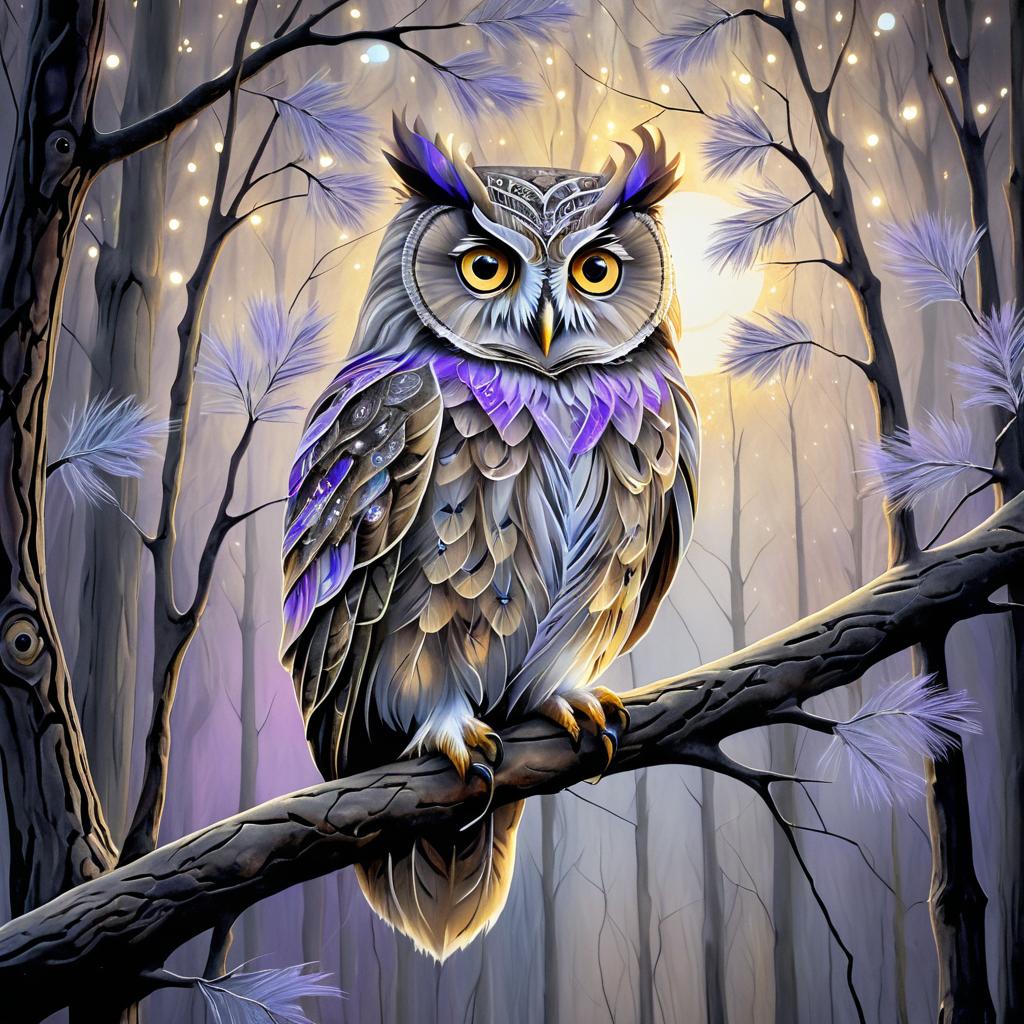 Tranquil Twilight Owl in Pastel Hues