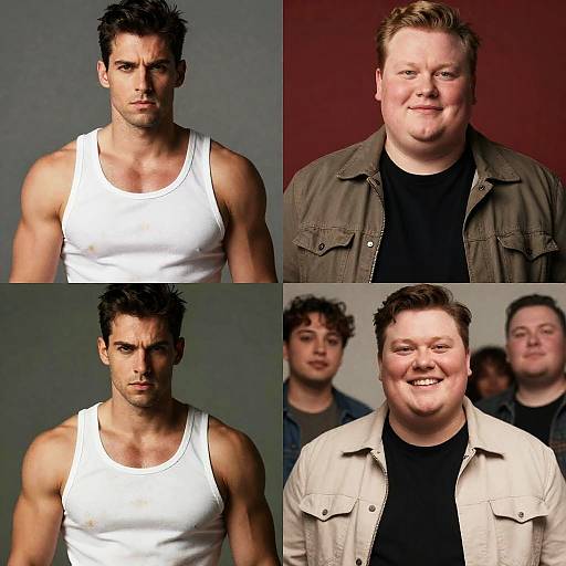 Diverse Male Portrait Collage in Color