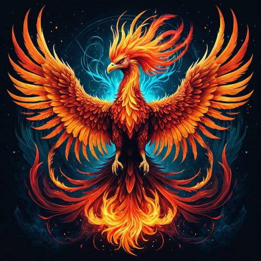 Ethereal Phoenix with Fiery Feathers