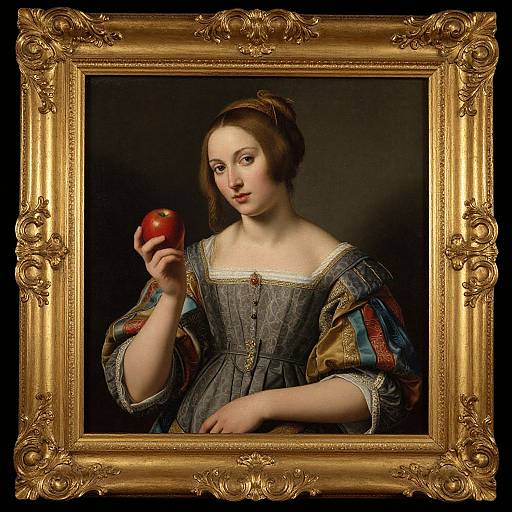 Renaissance Woman with Red Apple