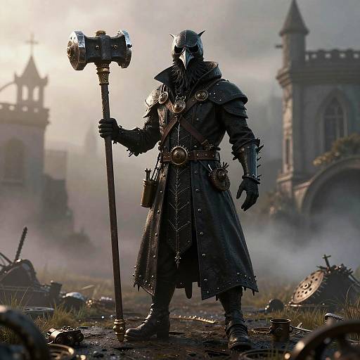 Gothic Plague Doctor with Raven Mask