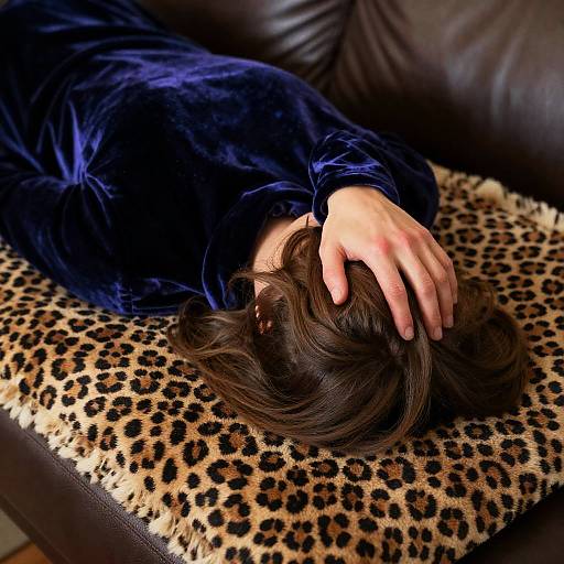 Relaxing on a Leopard-Print Blanket