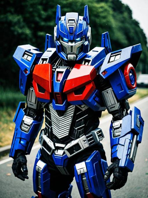 Man in Detailed Transformers Costume