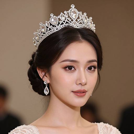 Radiant Woman with Sparkling Tiara
