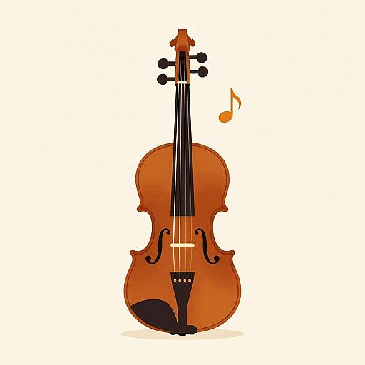 Minimalist Violin Silhouette Design
