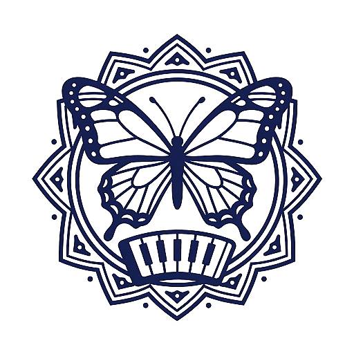 Butterfly Synth Logo Line Art