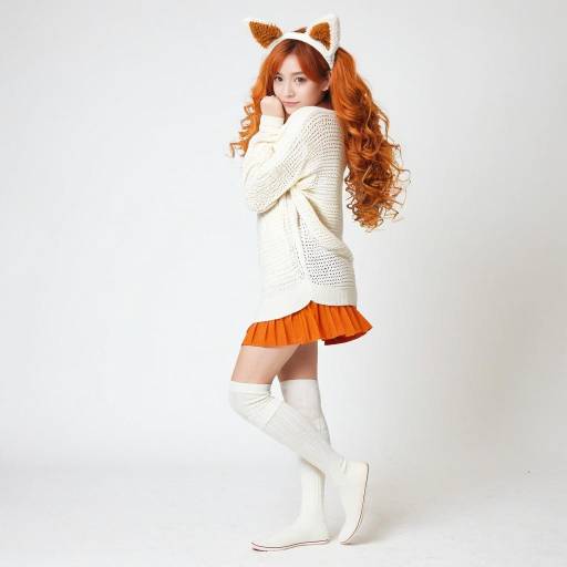 Charming Dog Girl in Sweater Dress