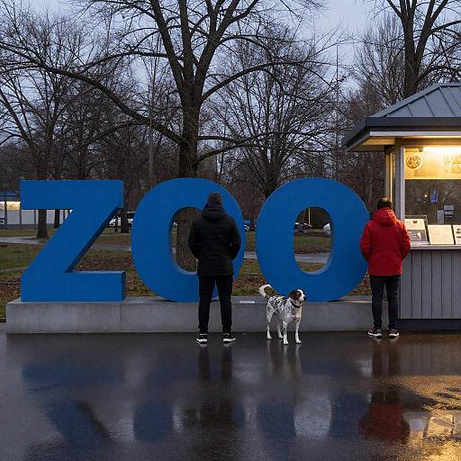 Evening Zoo Photo with Dog