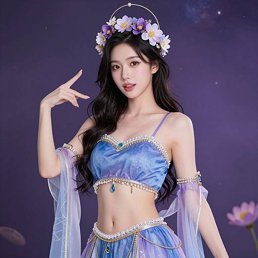 Cosmos Goddess in Floral Crown