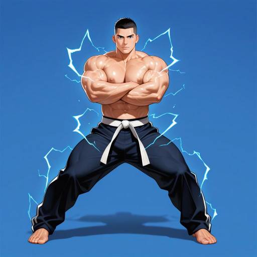 Muscular Gentleman in Victory Bow Pose Muscular Gentleman in Victory Bow Pose