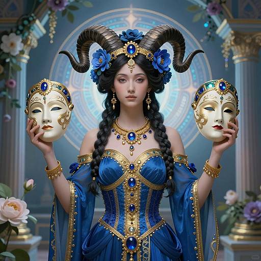 Rococo Hekate: Mystical Art Nouveau Scene