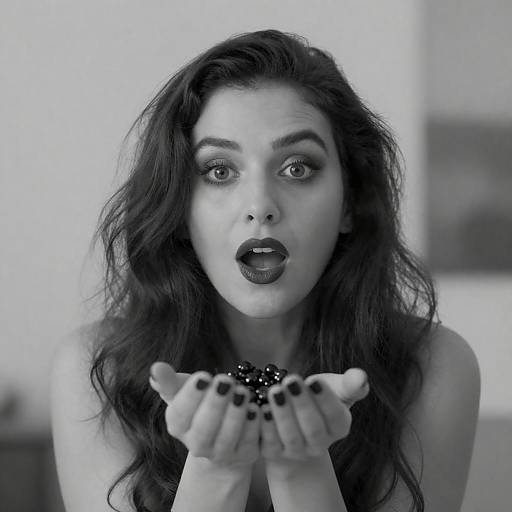 Surprised Woman with Dark Makeup