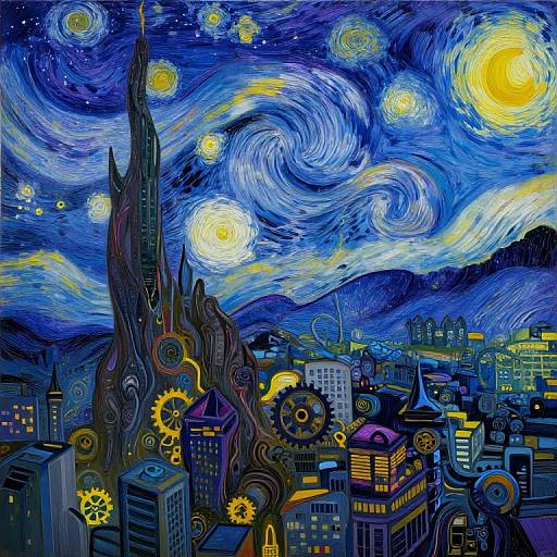 Surreal Dreamlike Cityscape Fusion