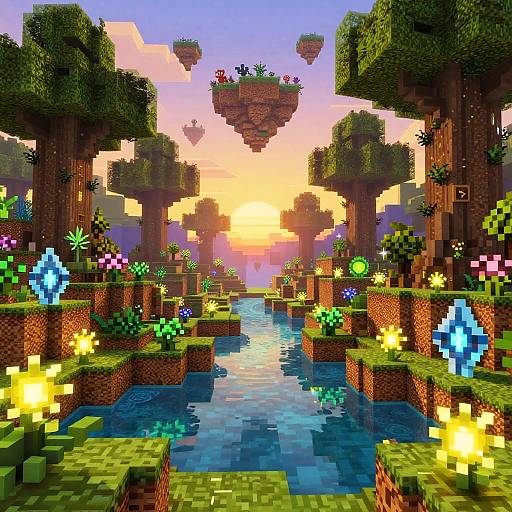 Enchanted Forest Minecraft Fantasy Scene