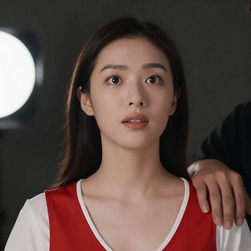 Woman with Dark Hair in Bright Light