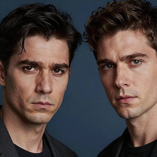 Intense Close-Up Portrait of Two Men