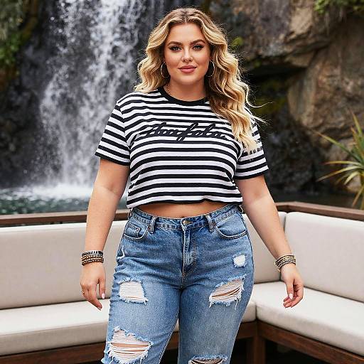 Plus-Size Woman in Casual Streetwear
