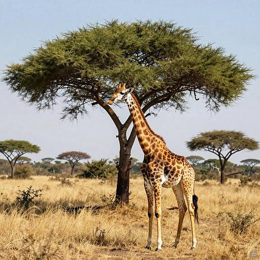 Serene Savanna Giraffe Landscape