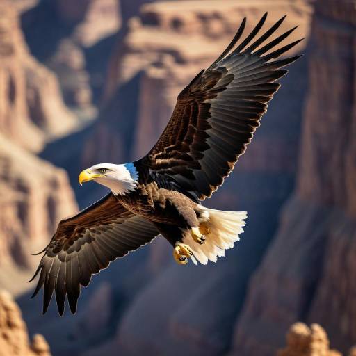 Majestic Eagle Soaring Over Desert Cliffs Majestic Eagle Soaring Over Desert Cliffs