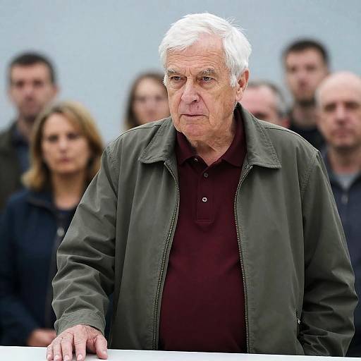 Serious Older Man in Casual Setting