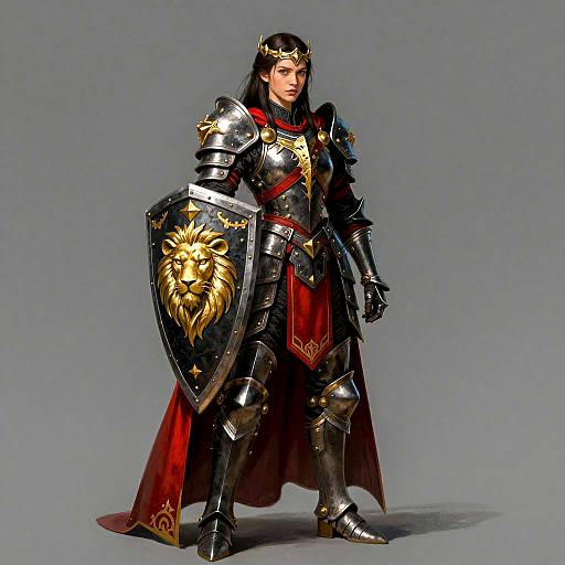 Fierce Female Warrior in Fantasy Armor