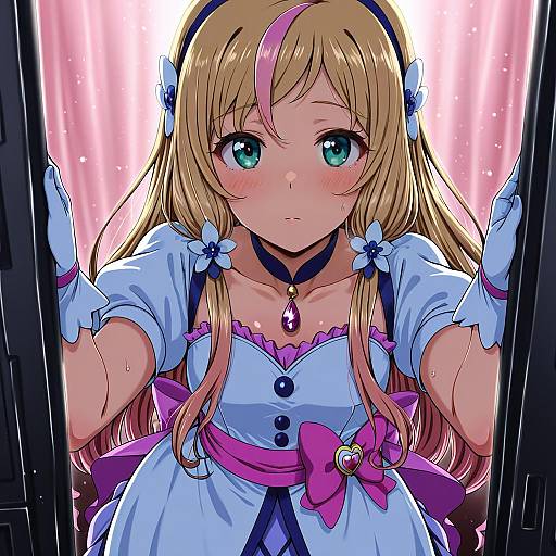 Illustration of Haruno haruka, precure in the style of Komusou (jinrikisha)