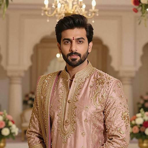 Elegant Portrait of a Man in Traditional Attire