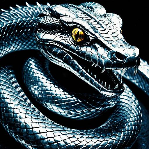 Silver Serpent Close-Up Portrait
