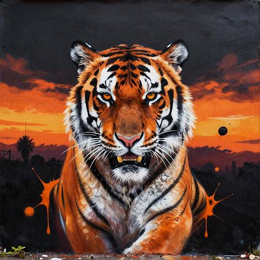 Ultra-Detailed Tiger Street Art