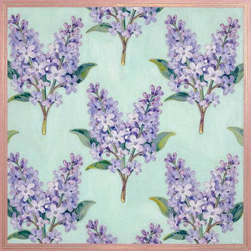 Lavender Lilacs on Mint Background