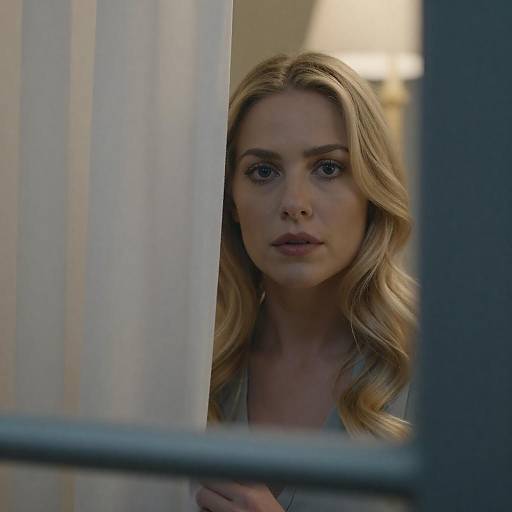 Introspective Blonde Woman by Window