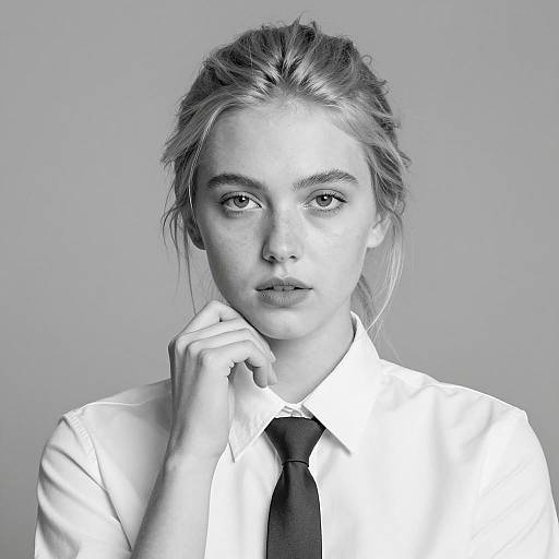 Elegant Black and White Portrait of Woman