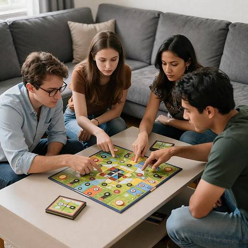 Game Night in a Cozy Living Room