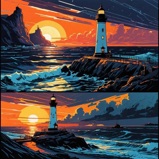 Cinematic Lighthouse Storyboard Sketches
