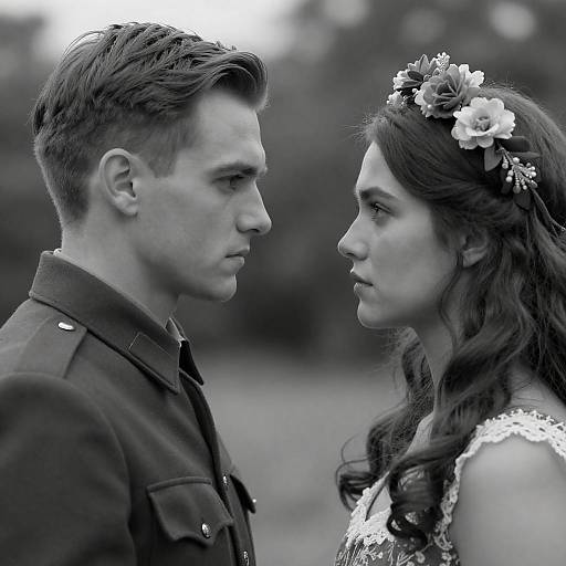 Intense Profile Portrait of a Couple