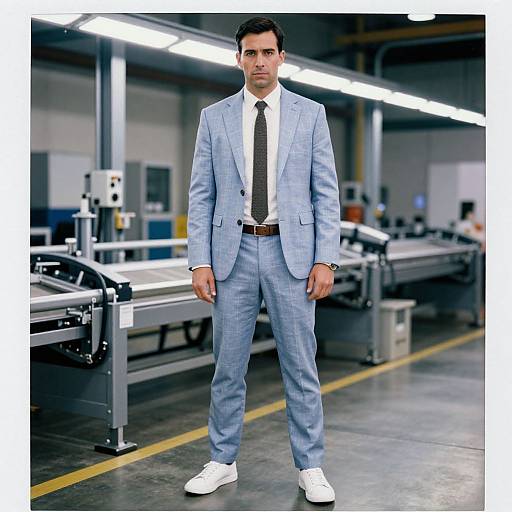 Confident Man in Modern Tech Warehouse