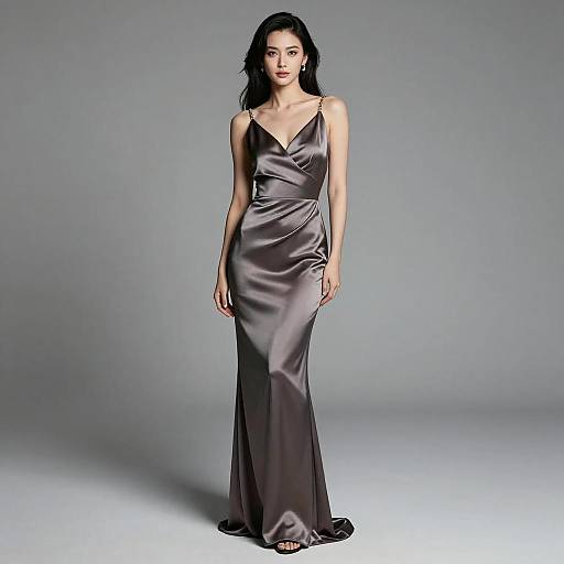 Elegant Woman in Sophisticated Evening Gown