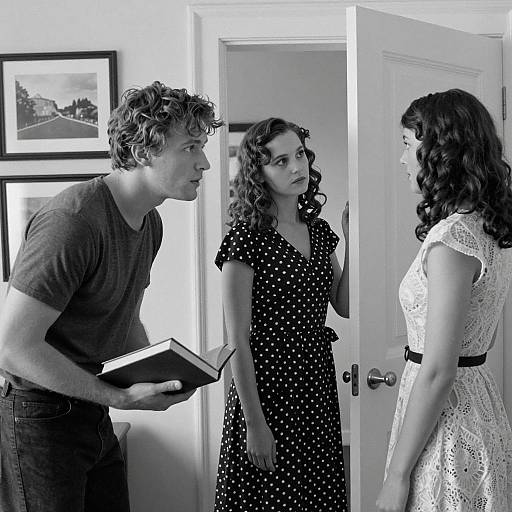 Classic Black-and-White Room Portrait