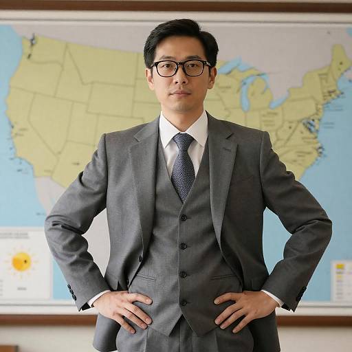 Businessman Against Weather Map Background