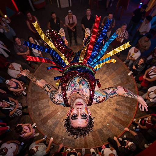 Enigmatic Circus Performer Aerial Portrait