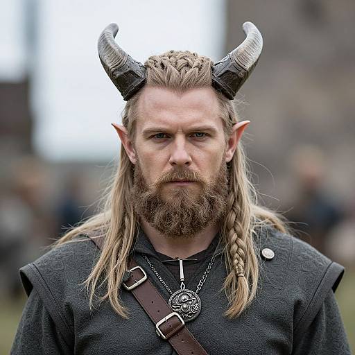 Blonde Viking Cosplay Male Portrait
