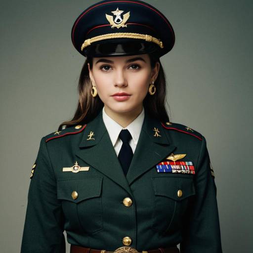 Realistic Captain Woman in Military Uniform