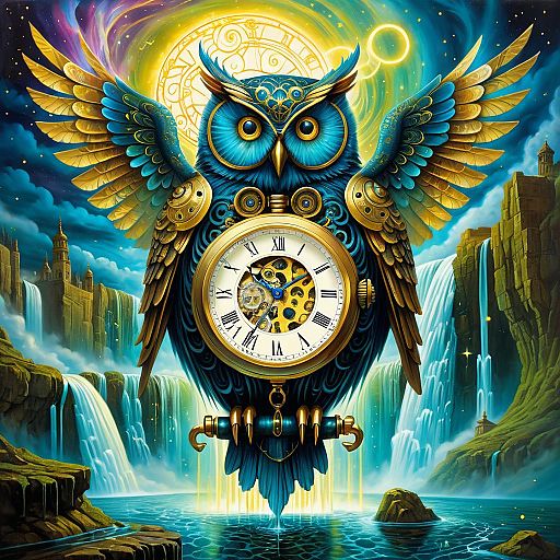 Mechanical Owl in a Captivating Landscape Mechanical Owl in a Captivating Landscape