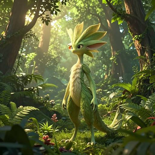 Majestic Meganium in Lush Forest