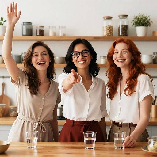 Joyful Women in a Bright Kitchen