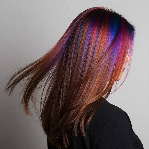 Vibrant Multicolored Hair Vortex Masterpiece