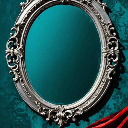 Ornate Baroque Mirror with Silver Mercury Pool